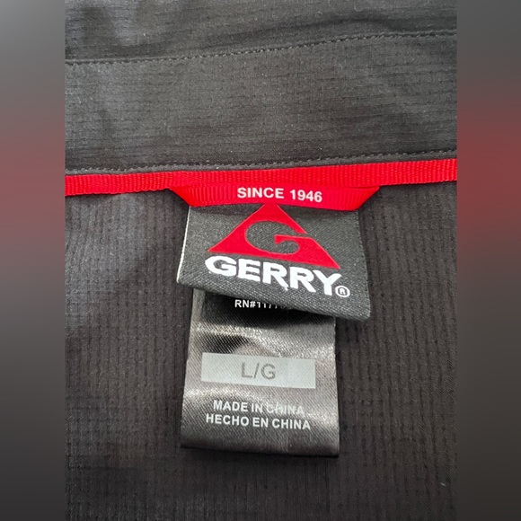 Gerry Renegade Field Shirt Men’s Sz Large Black Stretch Zip Pocket Hiking Fish - Picture 3 of 7